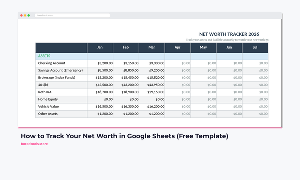 How to Track Your Net Worth in Google Sheets (Free Template)